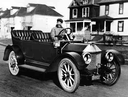 Louis Chevrolet driving first Chevrolet car in 1911